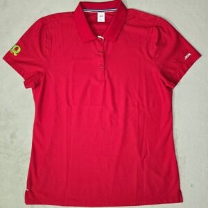 Golf Polo Shirt Womens Sz XL Red Textured Short Sleeve Collared Performance Top